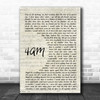 Bastille 4AM Vintage Script Song Lyric Music Art Print