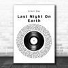 Green Day Last Night On Earth Vinyl Record Song Lyric Music Art Print