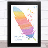 Pink Just Give Me A Reason Watercolour Feather & Birds Song Lyric Music Art Print