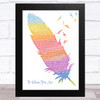G4 To Where You Are Watercolour Feather & Birds Song Lyric Music Art Print