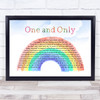 Adele One and Only Watercolour Rainbow & Clouds Song Lyric Music Art Print