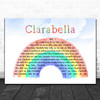 The Beatles Clarabella Watercolour Rainbow & Clouds Song Lyric Music Art Print