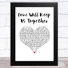 Captain & Tennille Love Will Keep Us Together White Heart Song Lyric Music Art Print