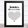Bobby Goldsboro Summer (The First Time) White Heart Song Lyric Music Art Print