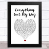 Metronomy Everything Goes My Way White Heart Song Lyric Music Art Print