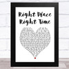 Olly Murs Right Place Right Time White Heart Song Lyric Music Art Print