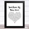 Eric Clapton Sunshine Of Your Love White Heart Song Lyric Music Art Print