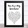 Christina Perri You Are My Sunshine White Heart Song Lyric Music Art Print
