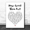 Elvis Presley How Great Thou Art White Heart Song Lyric Music Art Print