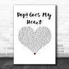 Hugh Grant Pop! Goes My Heart White Heart Song Lyric Music Art Print