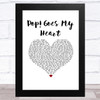 Hugh Grant Pop! Goes My Heart White Heart Song Lyric Music Art Print