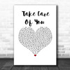 Ella Henderson Take Care Of You White Heart Song Lyric Music Art Print