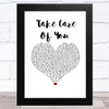 Ella Henderson Take Care Of You White Heart Song Lyric Music Art Print