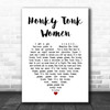 The Rolling Stones Honky Tonk Women White Heart Song Lyric Music Art Print