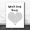 Josh Groban Won't Look Back White Heart Song Lyric Music Art Print