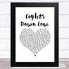 MAX Lights Down Low White Heart Song Lyric Music Art Print