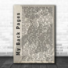 Bob Dylan My Back Pages Shadow Song Lyric Music Wall Art Print