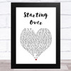 Chris Stapleton Starting Over White Heart Song Lyric Music Art Print