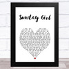 Blondie Sunday Girl White Heart Song Lyric Music Art Print