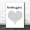 Michael Jackson Butterflies White Heart Song Lyric Music Art Print