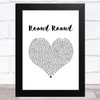 Sugababes Round Round White Heart Song Lyric Music Art Print