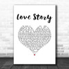 Layo & Bushwacka! Love Story White Heart Song Lyric Music Art Print