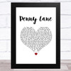 The Beatles Penny Lane White Heart Song Lyric Music Art Print