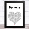 Living Joy Dreamer White Heart Song Lyric Music Art Print