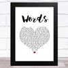 Boyzone Words White Heart Song Lyric Music Art Print
