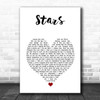 Simply Red Stars White Heart Song Lyric Music Art Print