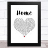 Imelda May Home White Heart Song Lyric Music Art Print