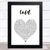 James Blunt Cold White Heart Song Lyric Music Art Print