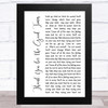 Oasis Thank You for the Good Times White Script Song Lyric Music Art Print