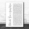 Manic Street Preachers Postcards From a Young Man White Script Song Lyric Music Art Print