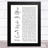 Dusty Springfield I Cant Make It Alone White Script Song Lyric Music Art Print