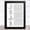 Creed With Arms Wide Open White Script Song Lyric Music Art Print