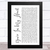 Rod Stewart You're In My Heart White Script Song Lyric Music Art Print