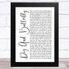 Heart Dog And Butterfly White Script Song Lyric Music Art Print