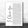 Ryann Darling I Choose You White Script Song Lyric Music Art Print