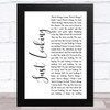 Stereophonics Just Looking White Script Song Lyric Music Art Print