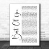 Foo Fighters Best Of You White Script Song Lyric Music Art Print