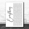 Jaden Smith Everything White Script Song Lyric Music Art Print