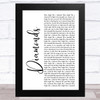 Rihanna Diamonds White Script Song Lyric Music Art Print