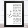 Lauren Daigle Rescue White Script Song Lyric Music Art Print