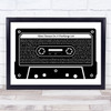 Jordan Davis Slow Dance In A Parking Lot Black & White Music Cassette Tape Song Lyric Art Print