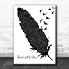 My Chemical Romance The World Is Ugly Black & White Feather & Birds Song Lyric Art Print
