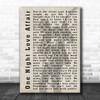 Bryan Adams One Night Love Affair Shadow Song Lyric Music Wall Art Print