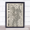 Bryan Adams When You're Gone Shadow Song Lyric Music Wall Art Print