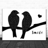 Sixx A.M. Smile Lovebirds Black & White Song Lyric Art Print