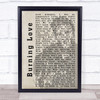 Elvis Presley Burning Love Face Shadow Song Lyric Music Wall Art Print